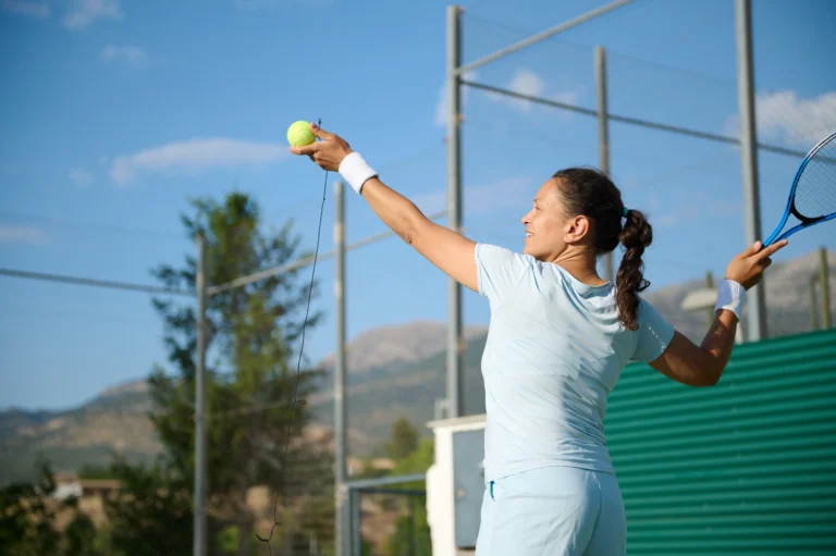 Woman playing tennis
